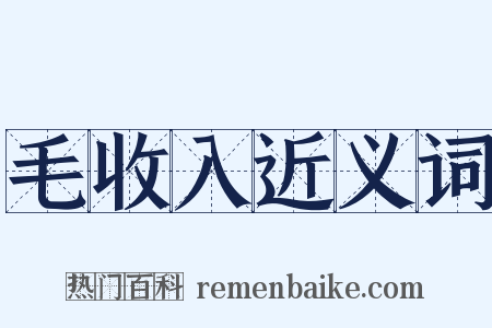 毛收入近义词是什么意思的图片